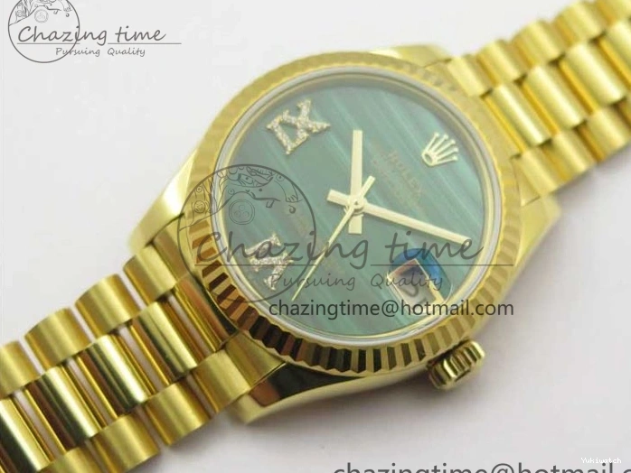Bracelet Dial EWF 31mm ETA2688 Best Green YG Daydate Edition Malachite YG President on 278288 0430